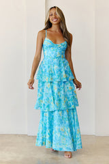 Digital Darling Maxi Dress Blue