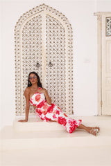 Summer Bloom Midi Dress Red