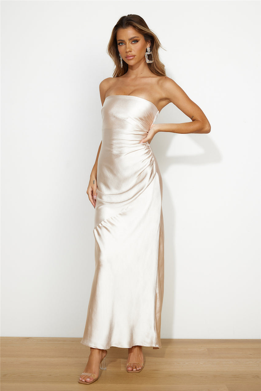 Drinks On You Maxi Dress Champagne