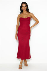 Desire To Party Mesh Maxi Dress Wine