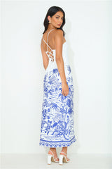SEVEN WONDERS Valencia Midi Dress Blue White