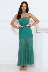 Serene Sway Strapless Maxi Dress Green
