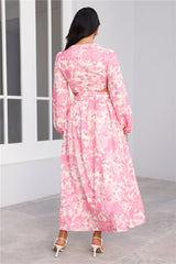 Sorbet Days Long Sleeve Midi Dress Pink