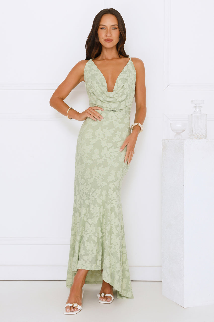 Pretty Haze Maxi Dress Sage
