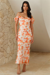 Kissed By You Midi Dress Orange
