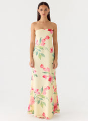 Bronté Strapless Maxi Dress Lemon Soleil