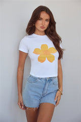 BASE Florabelle Baby Tee Yellow Flower