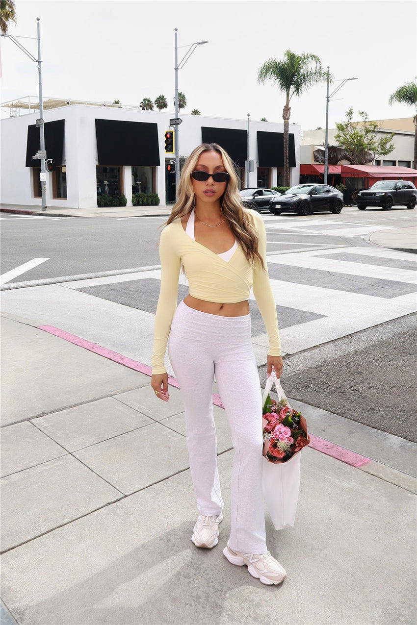 BASE On The Go Fold Waist Pants Grey