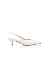 Lush Slingback Kitten Heels Chalk