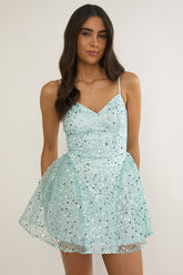Roselisse Sequin Mini Dress Sage