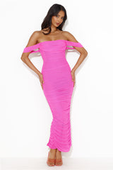 It's Pretty Mesh Maxi Dress Hot Pink