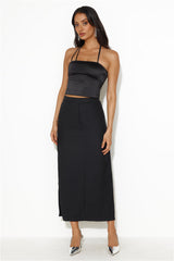 LIONESS Minimalist Maxi Skirt Onyx