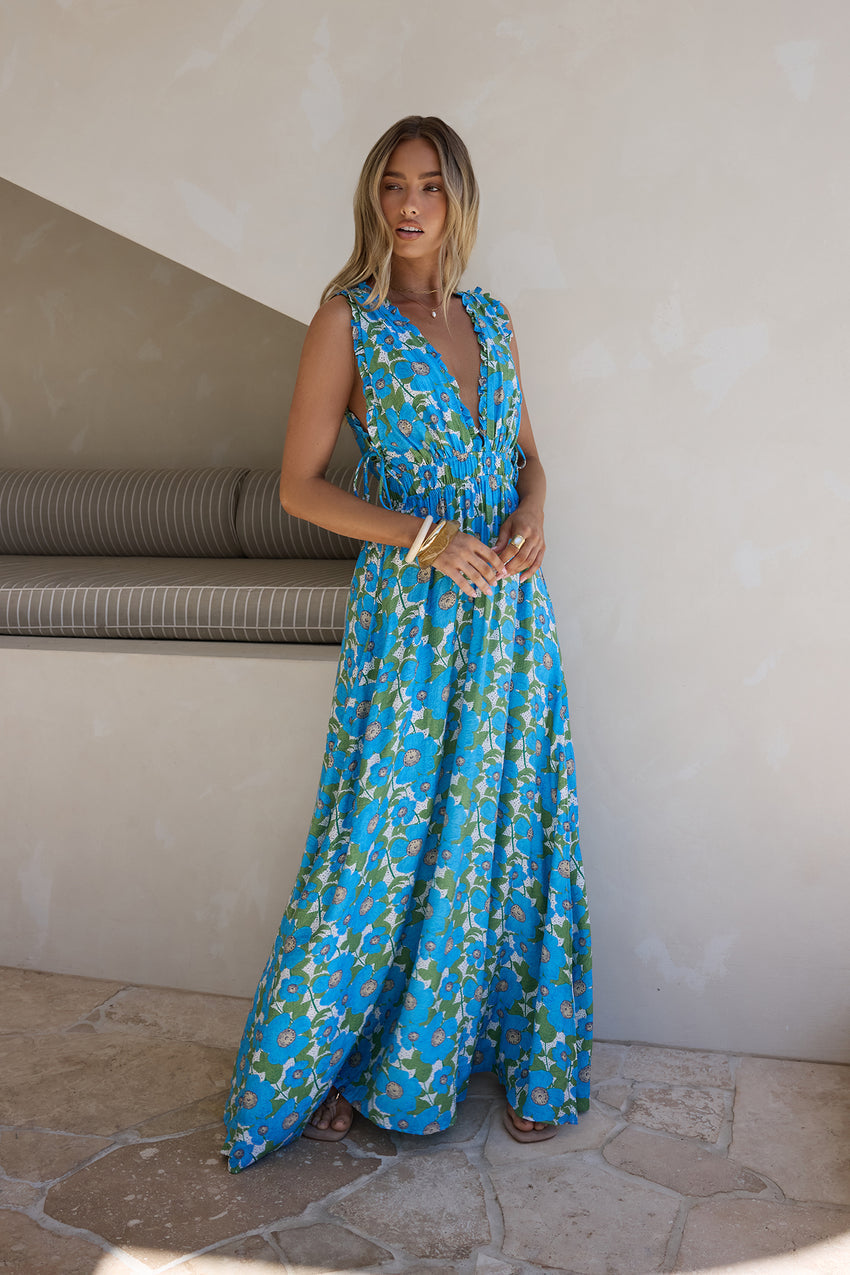 Sunny Allure Maxi Dress Blue