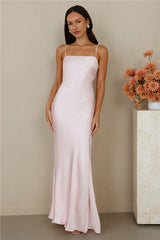 The Violetta Satin Maxi Dress Pink
