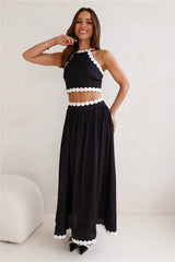 Linked Together Maxi Skirt Black